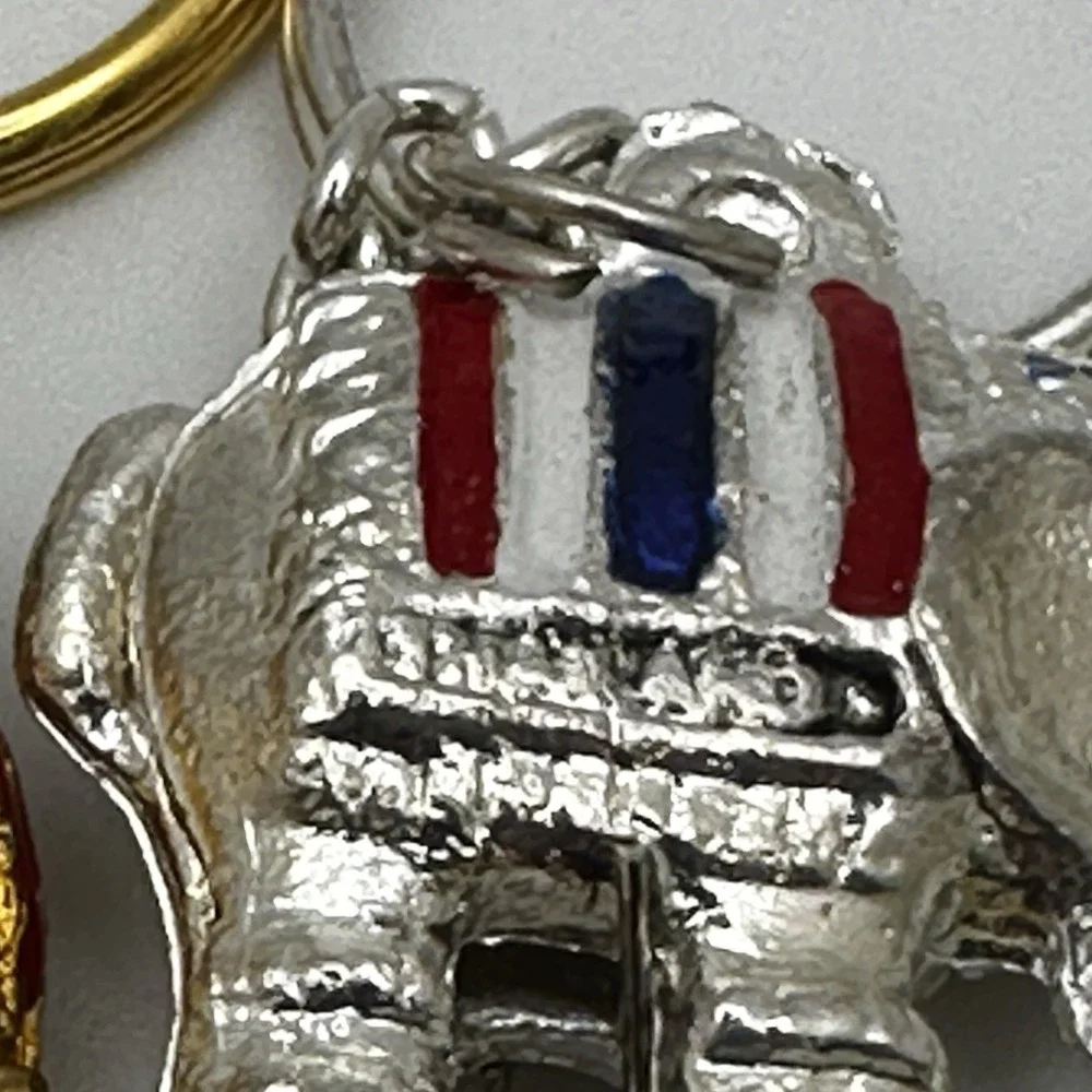Elephant‎ Keychain  Lot of 5 Enamel Gold Tone  Silver 2 hinged Thailand Bangkok